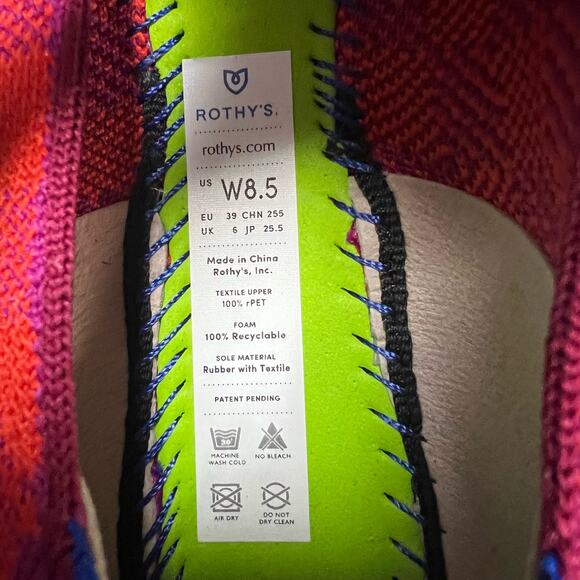 Rothy's Pomegranate Gingham Square‎ Flats Women’s Size 8.5 - Picture 9 of 9